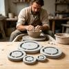Pottery Bottom Shaping Form Set for Cups Bowls and Plates, 5 ABS Trimming Guides with Matte Texture and Assorted Diameter Coverage for Studio Use