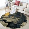 Sky Wolf,Round Area Rug,Carpet Rug for Living Room Bedroom Sofa Playroom Decor,Non-slip Floor Mat