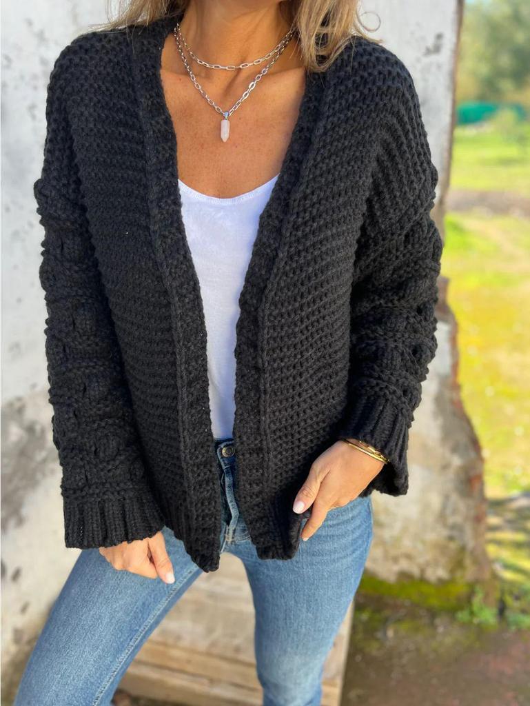 2024 Winter Women's Fashion Solid Color Wool Cardigan