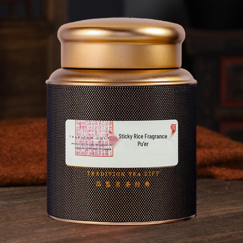 500 г Клейкий рис Ароматный Пуэр Туоча Чайный блин - Юньнаньский спелый черный чай в банке