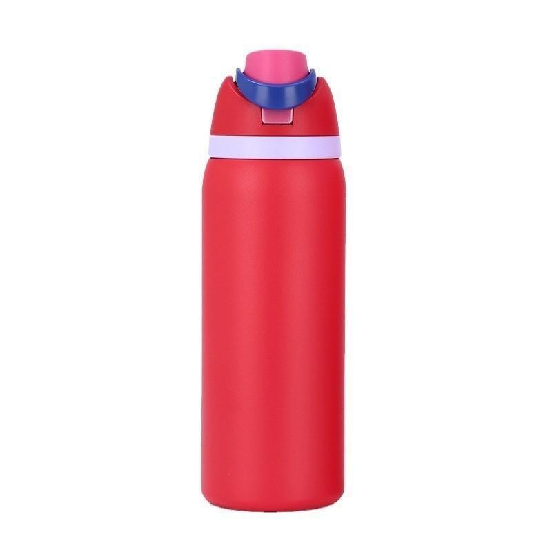 

1шт двойная крышка для напитков из нержавеющей стали термос чашка для мужчин и женщин спортивная на открытом воздухе фруктовая чашка с прыгающей веревкой чашка 24oz красный