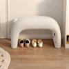 Armless Dressing Chair Plush Shoe Changing Stool Cute Vanity Stool  Living Room