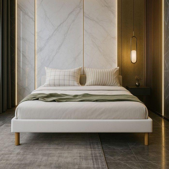 Sommier tapissier - 120x190 cm - 20 cm - 13 lattes - Montage rapide et facile - Blanc