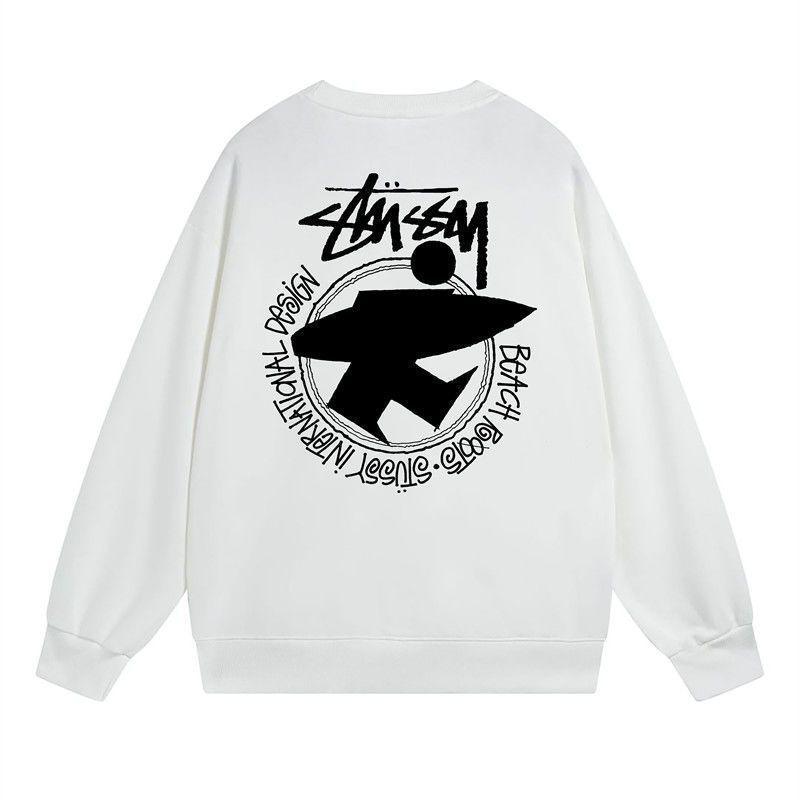 Sudadera Unisex con Estampado Stusy de Algodón Puro con Cuello Redondo - Estilo Moderno, Holgado y Casual