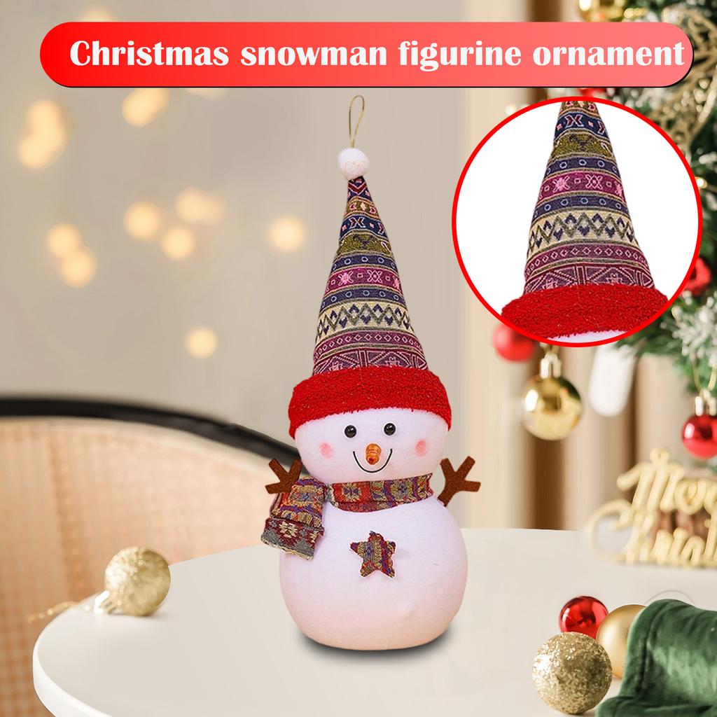 Christmas Snowman Figurine Plush Toy Scene Props