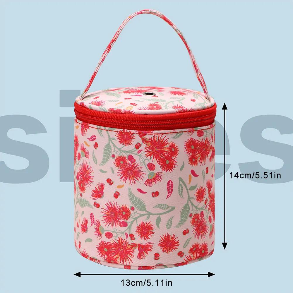 New Yarn Storage Tote Bag Small Empty Yarn Storage Bag Cashew Flower Knitting Tote Bag Portable Storage Crochet Hook Sewing Tool