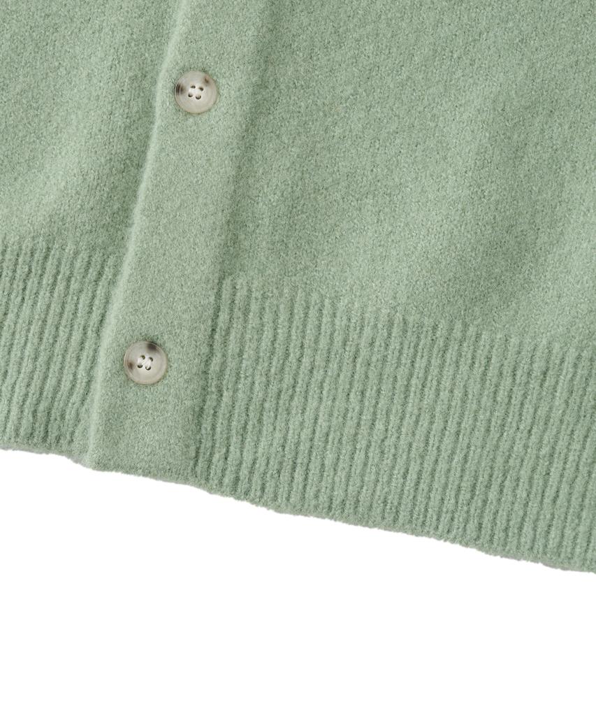 Analog Mood Handy Round Crop Fit Knit Cardigan (Green)