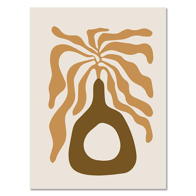 

Бохо абстрактные линии рисунок лицо геометрические листья плакат на скандинавскую тему настенный художественный принт холст картина украшения фотографии для гостиной 21cm×30cm NoFrame