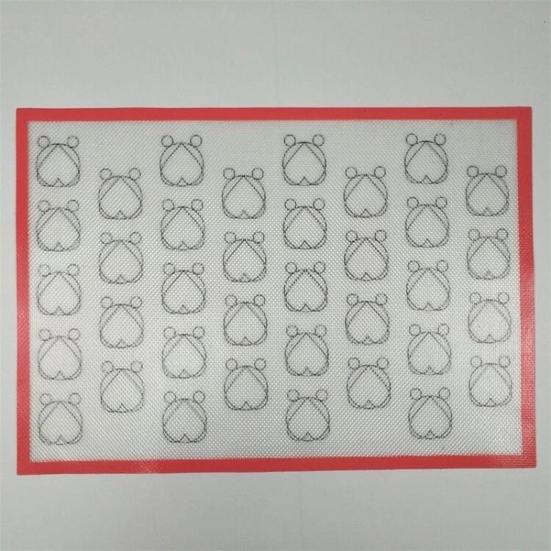 Silicone Baking Mat With Heart Shaped Pattern For Oven, Non Stick Reusable Bakeware Sheet Liner For Make Macaron, Cookie, Pastry