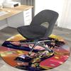 1pc Anime Design Round Carpet - Office Chair Mat with Golden Floral Pattern, Non-Slip Rug for Home Decor