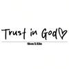 Bible Verses Christian Mirror Sticker - Trust In God, Faith Hope Love, Self Adhesive Shiny Look, "Trust In God" Pattern with Heart Shape