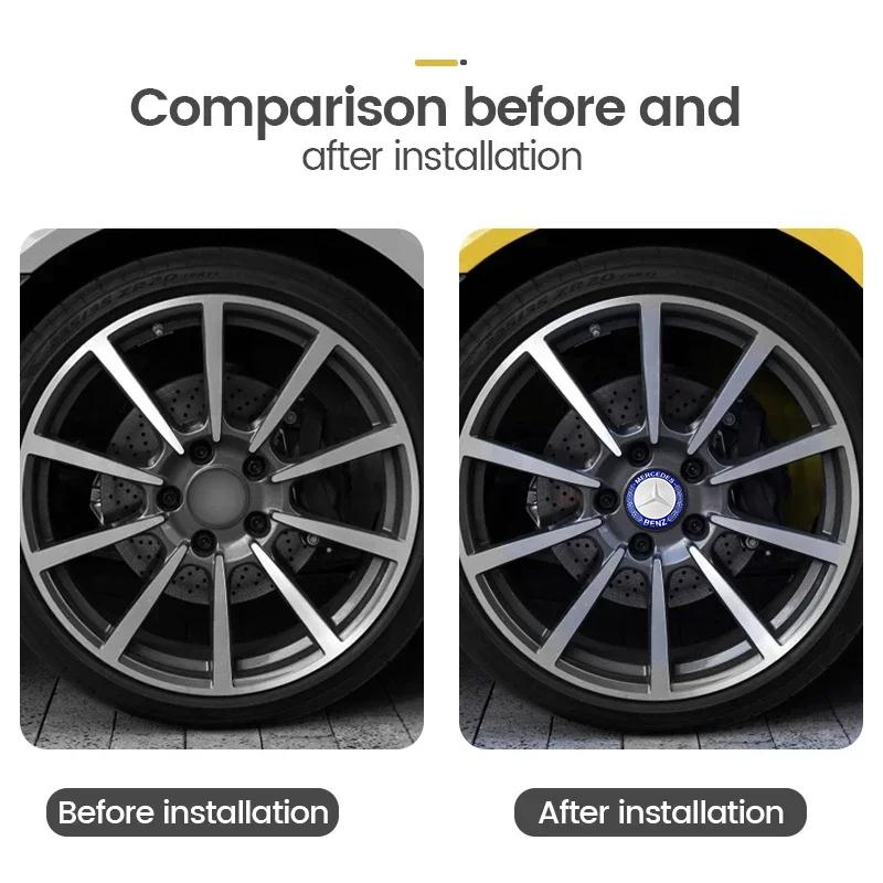 For Benz 4PCS Car Styling Wheel Center Cap Hub Covers Badge Accessories AMG VIANO GLB GLC W108 W124 W126 W169 W176 GLE GLK