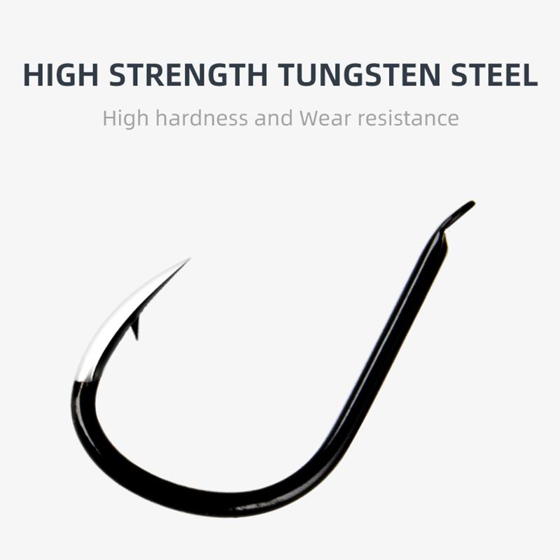 8pcs Sets Fishing Hooks with Barbed Fishing Hooks High-strength Tungsten Steel Hooks Fishing Gear