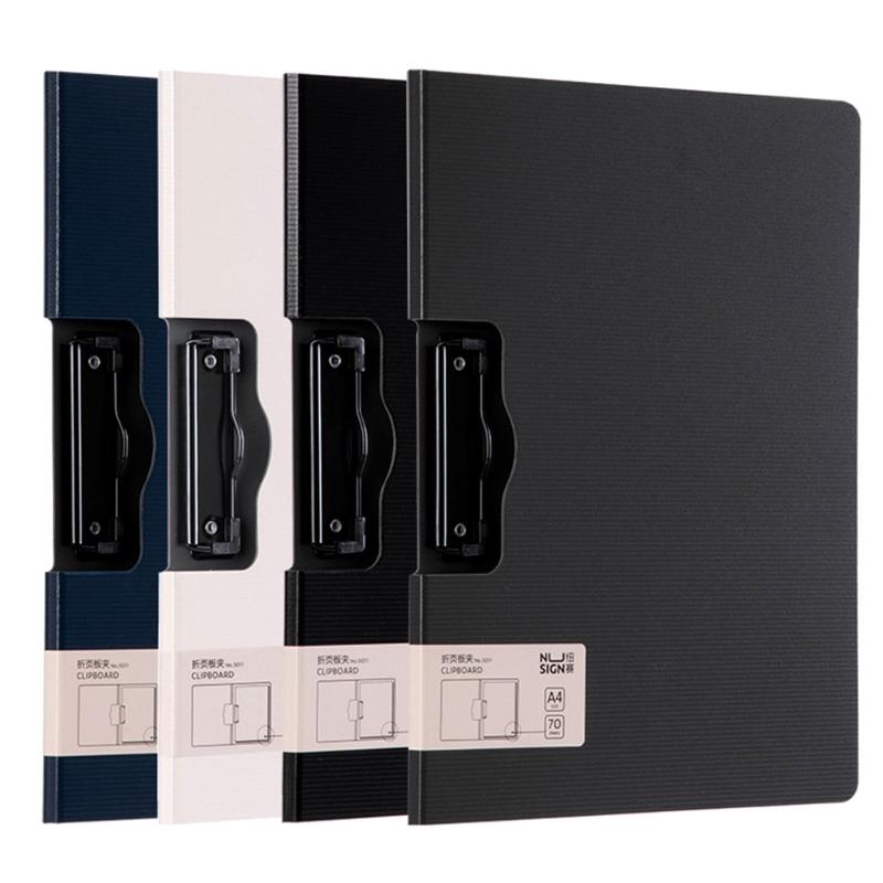 Standard Size Flipping Clipboard Folder With Horizontal Vertical Metal Clip File Organiser For School Office 12.8x9.65In