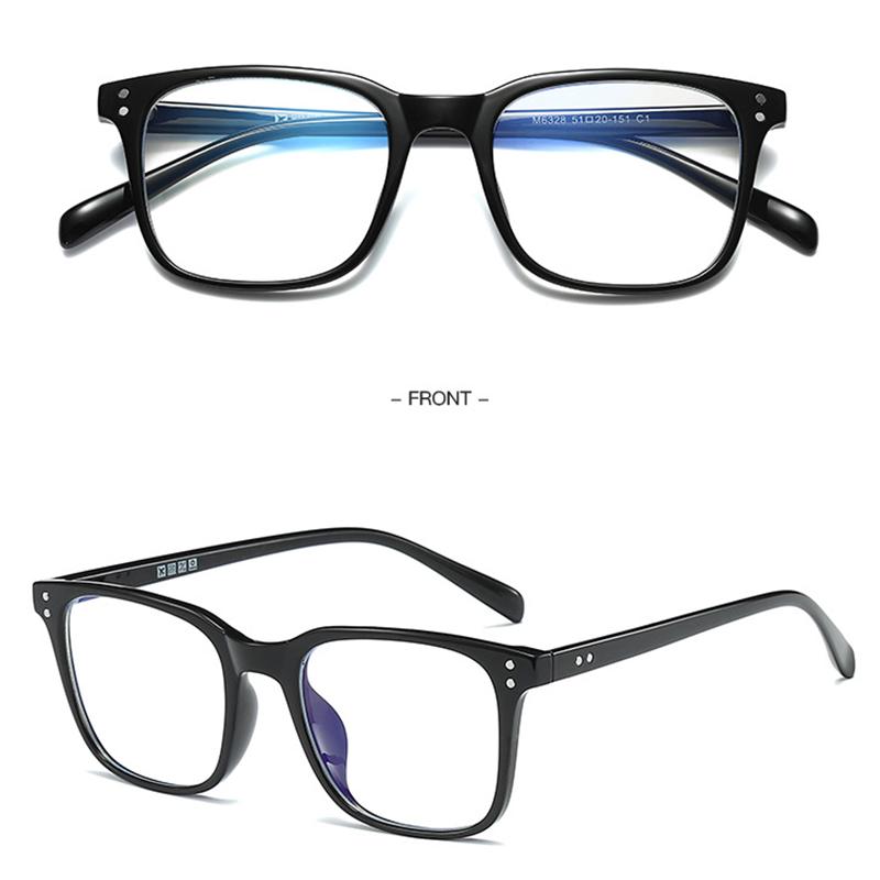 Rivet Big Square Myopic Glasses Women Men TR90 Frame Minus Lens Prescription Spectacle Diopter 0 -0.5 -0.75 -1.0 To -6.0