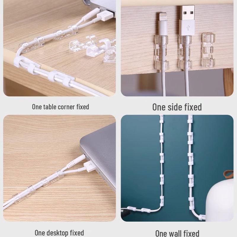 

Самоклеящийся настенный органайзер для кабелей - Бесследный держатель для проводов без гвоздей 16 Large Transparent (OPP Bag)