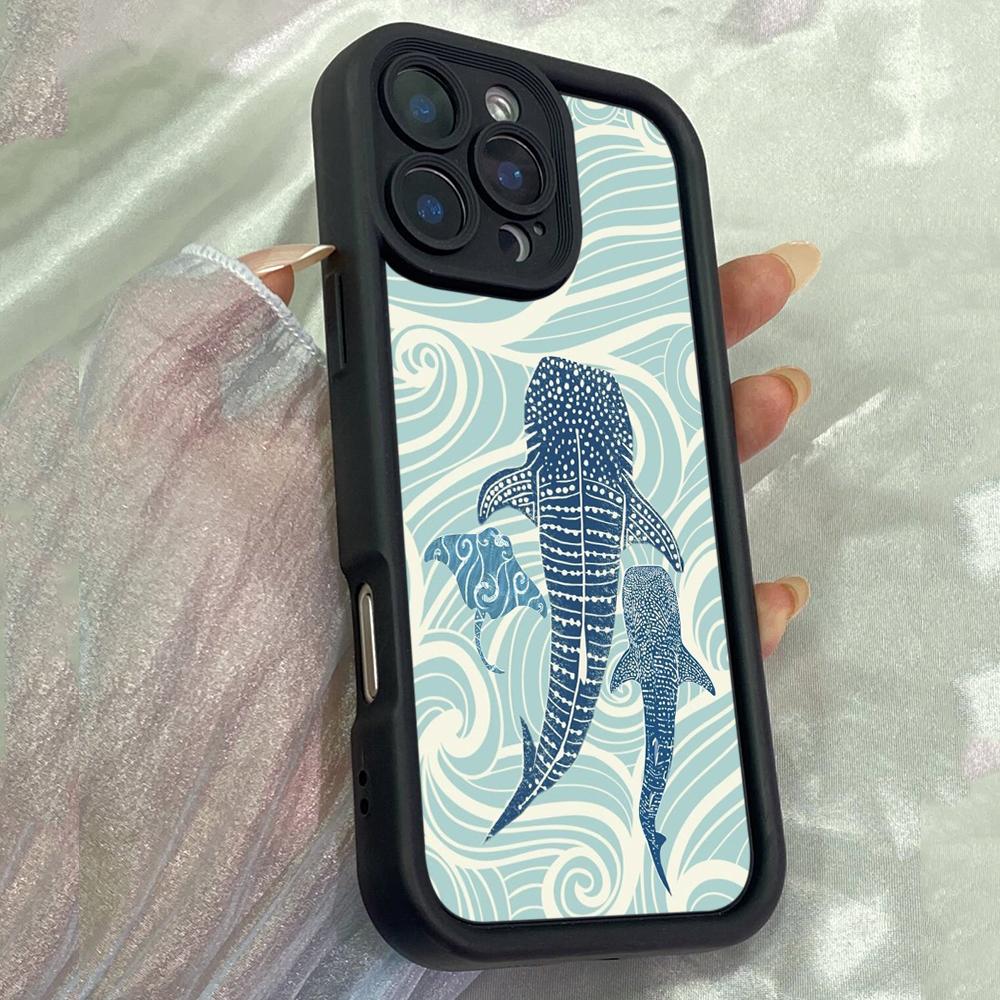 JT520 Sommer Walhai für iPhone 17 16 15 Pro Max Samsung S26 S25 Ultra A17 A07 A56 A16 A15 A06 Xiaomi 15T Redmi 15c 14C Note 11 12 13 14 Weiche Hülle