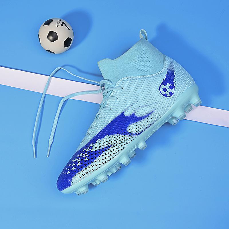 Football Shoes Boys Broken Nails Spikes Male Female Adult Student High Top Lawn Sneakers Competition Training Shoes