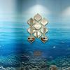 Double Layer 3D Acrylic Rhombus Mirror Wall Sticker for Home Decor