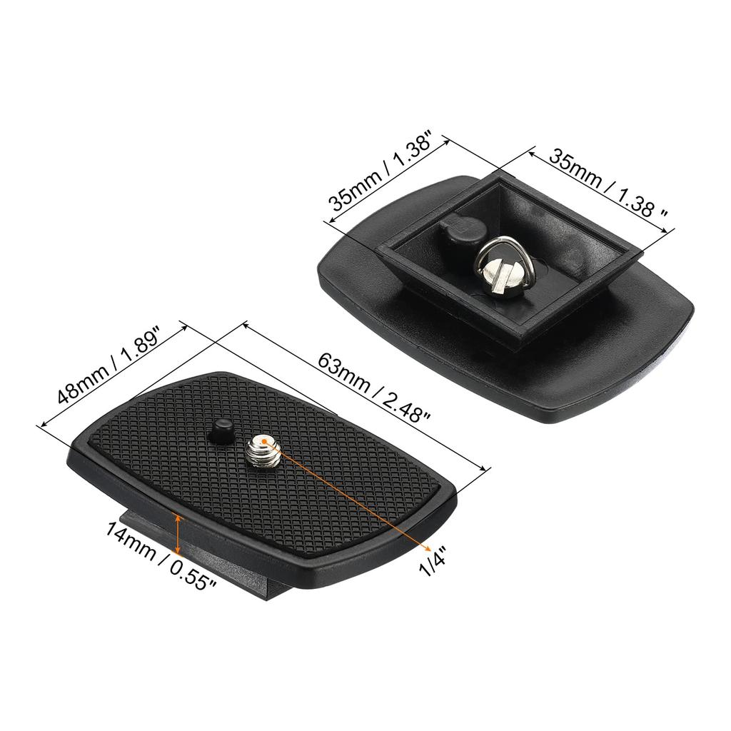 PATIKIL Tripod Quick Release 35mm Camera Tripod Adapter Replacement Mount Plate for Model Black Plate, 2-Pack, Mount, Tripods, 5,