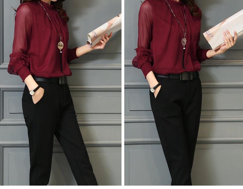 Übergröße Chiffonbluse - Damen 2025 Frühling/Herbst Mesh Rüschen Langarm Leichtes Sonnenschutz-Top