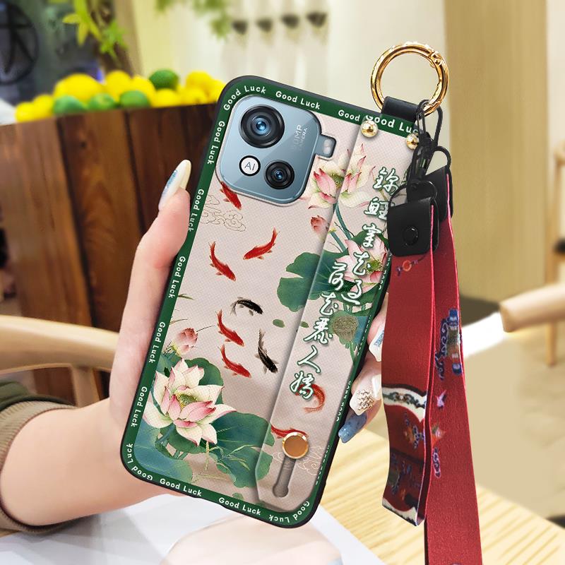 Durable Elderly Lady Phone Case For Blackview Oscal C80 Back Cover Waterproof Ring Silicone Phone Holder Fashion Lanyard