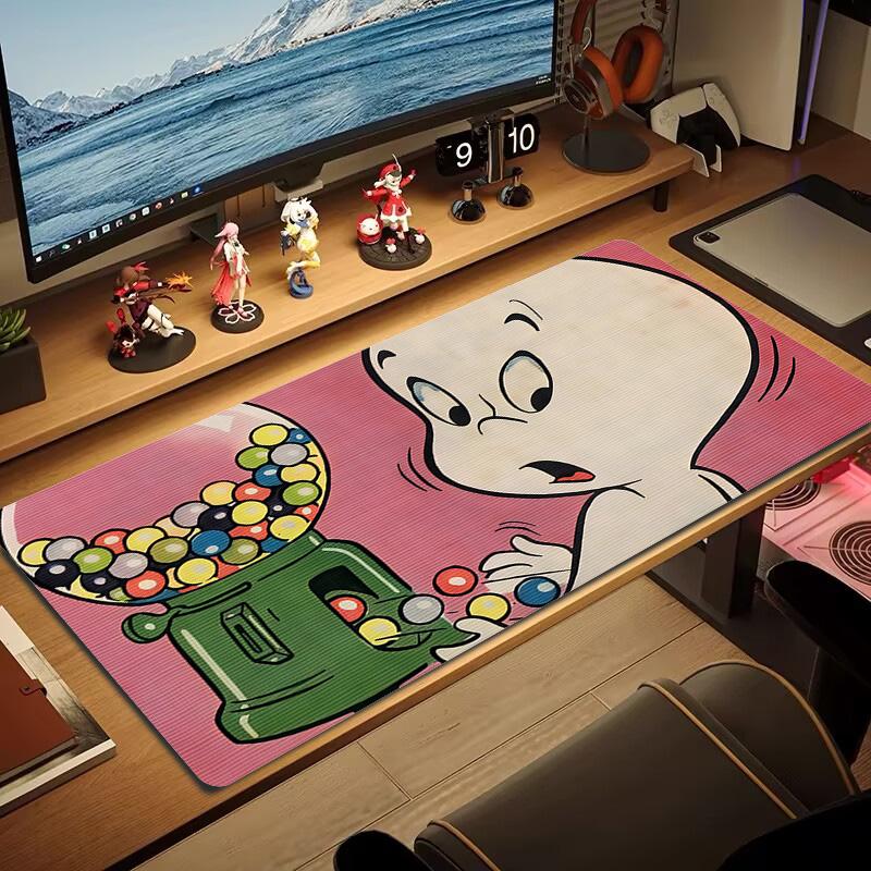 Casper Print Cushion Non-slip Laptop Tablet Big Mousepad XXL Mat Mini PC Playmat With Lock edge