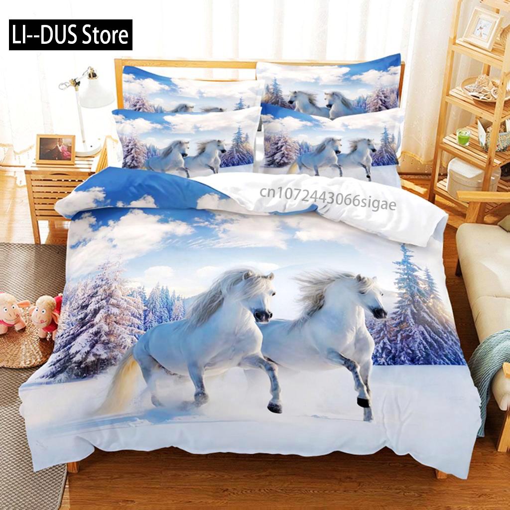 Couple Horse Bedding Set Duvet Cover Set 3d Bedding Digital Printing Queen Size Bedding Set Fashion Design