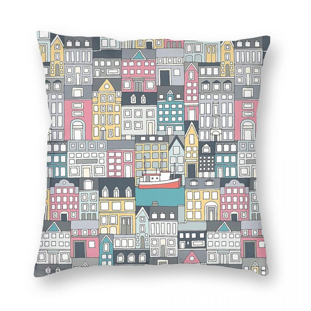 Copenhagen Candy Square Pillowcase Polyester Linen Velvet Printed Zip Decor Room Cushion Cover