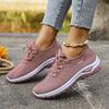 Women's Knit Sneakers with White Sole Breathable Low-Top Lace-Up Casual Shoes