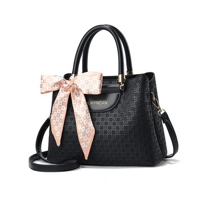 Bag with Large PU Popular Black [NICOLE & DORIS] Women's Handbag/Shoulder - Elegant, Scarf, Crossbody, Stylish, 2-Way, Compartment, Capacity,