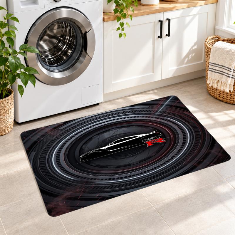 Flannel Kitchen Mat Nissan GT-R Soft Area Rug Non Slip Floor Carpet Home Decoration