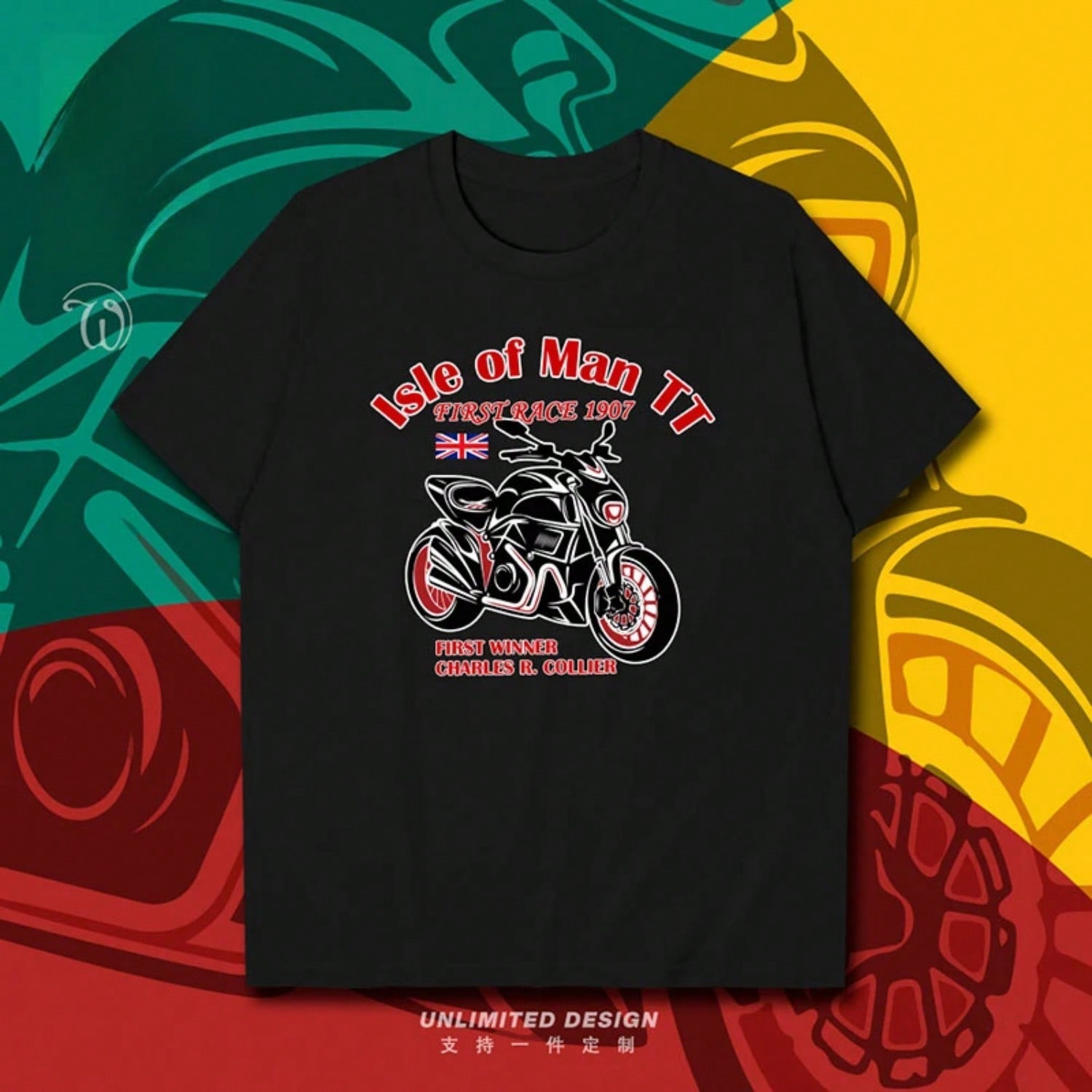 Isle Of Man TT Motorcycle Race Isle Of Man Fan Print Graphic Tshirt unisex s And Wounisex s Short Sleeve Breathable Motorcycle T-Shirt S разноцветный