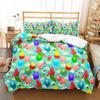 Cartoon Rabbit Duvet Cover Set Twin Queen Colorful Eggs Bedding Set Microfiber Floral Comforter Cover For Girls Boys Easter Gift