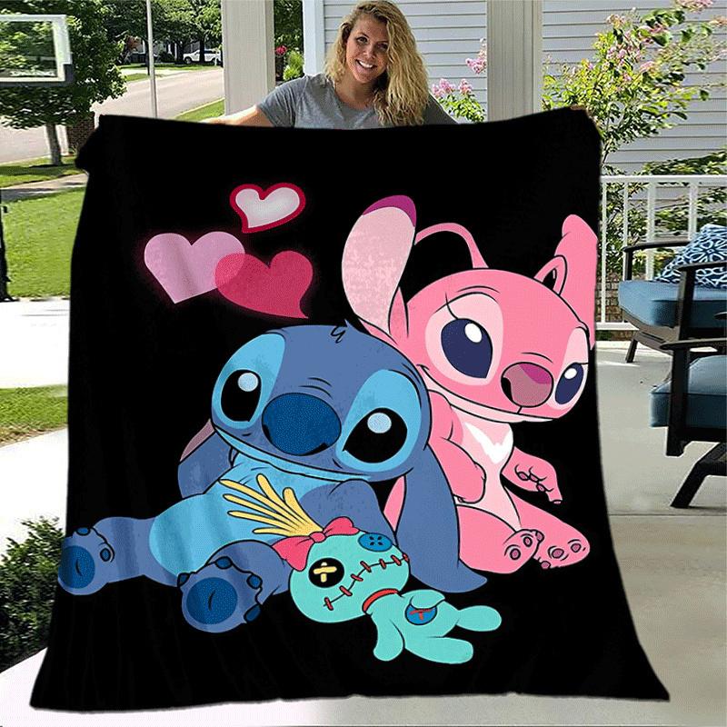 1pc Stitch Printing Blanket - Soft, All-Season Throw for Living Room, Bedroom,Travel