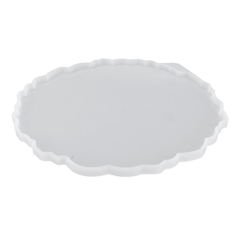 Small Round Washable Silicone Tray Mold Easy Clean Reusable Resin Tray Mold Irregular Shape DIY Tray Coaster DIY Craft