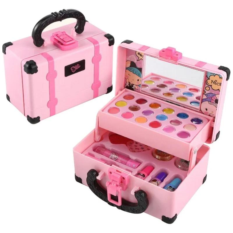 New Safe Non-toxic Children's Makeup Toy Box Princess Makeup Girl Toy Set Lipstick Eye Shadow Girl Toy House Toy Birthday Gift