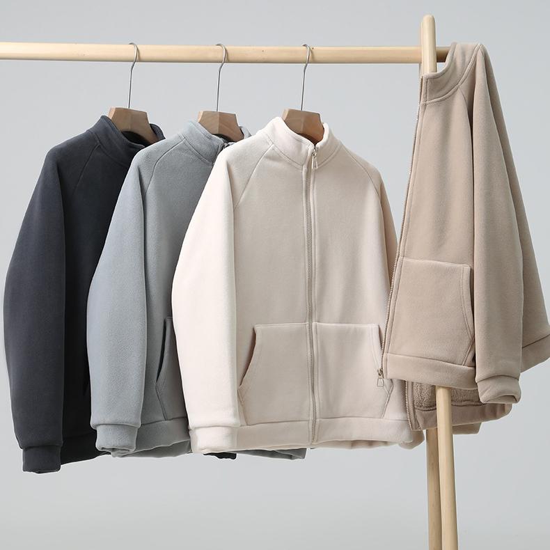Autumn and Winter Thickened Fleece-lined Clothes Women's Coat Warm Polar Fleece Cardigan Outer Wear Long Sleeve Top Casual Shirt