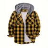 Mode Streetwear Homme Sweat à Capuche à Carreaux Vêtements de Sport Flanelle Sweat à Capuche Chemise Décontractée