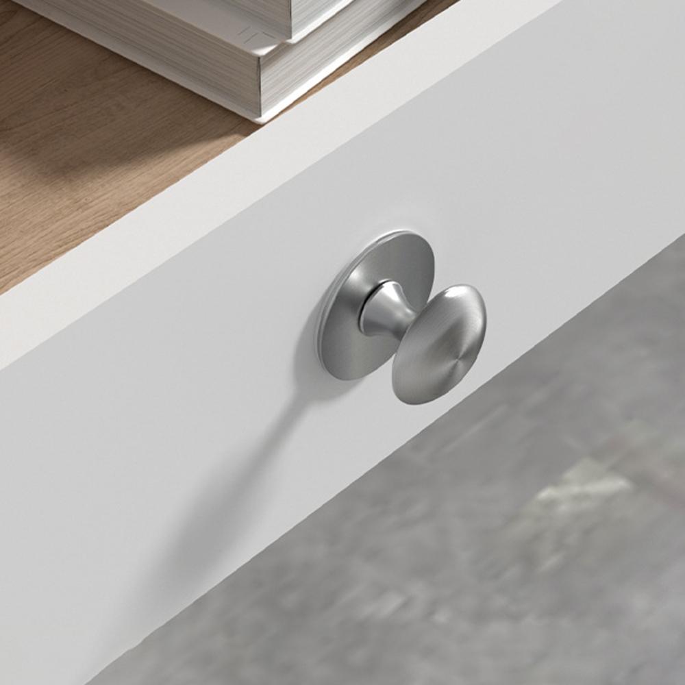 

Stainless Steel No-Drill Furniture Cabinet Door Handle Adhesive Round Drawer Pull Knob A