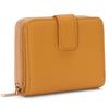 Bifold Genuine Mini Coin Women's Wallet, Leather, Wallet, Popular, Purse, Lightweight, Compact, Bifold, Anti-Skimming, Multi-functional (Yellow)