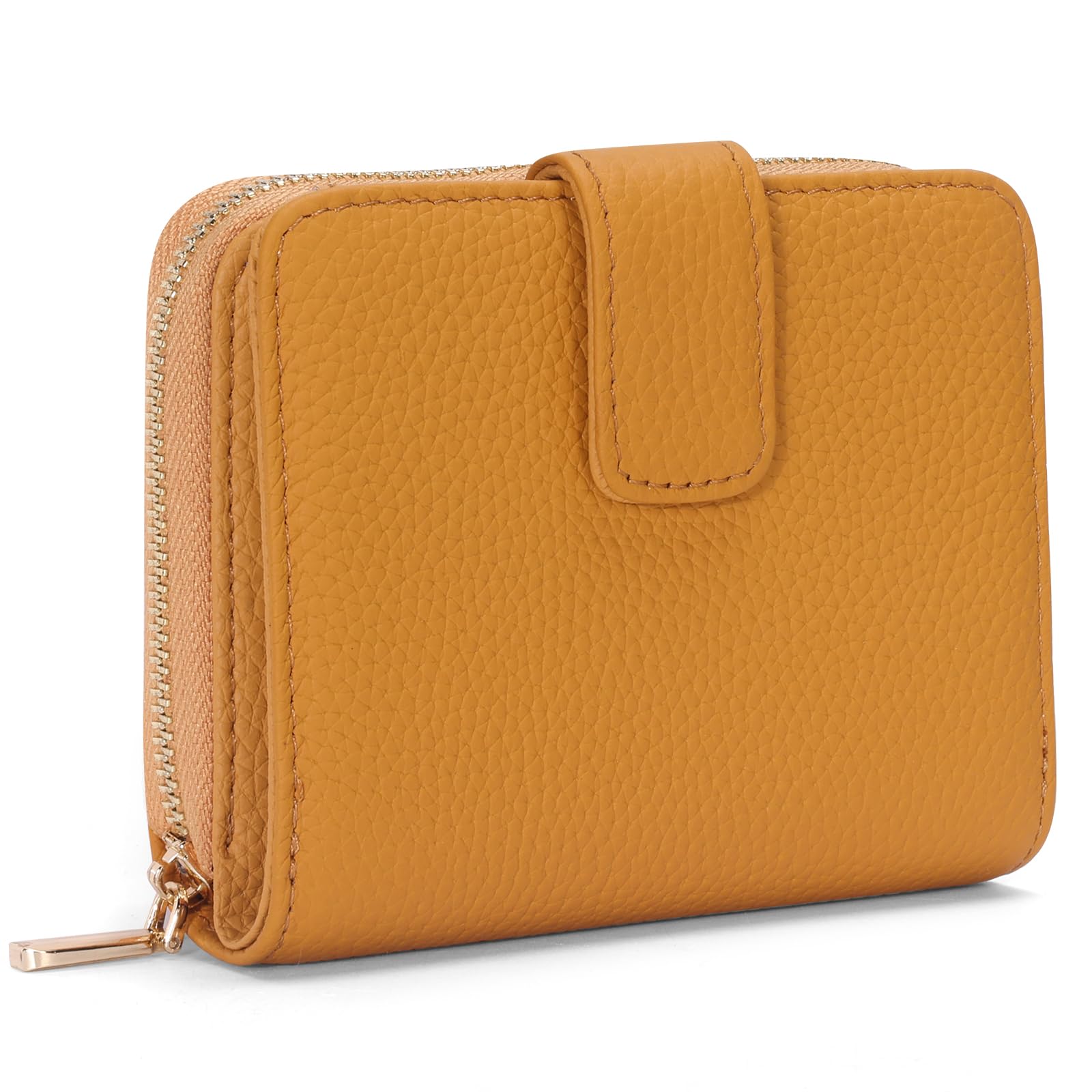 

Bifold Genuine Mini Coin Women s Wallet, Leather, Wallet, Popular, Purse, Lightweight, Compact, Bifold, Anti-Skimming, Multi-functional (Yellow)