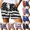 Bequeme Sommer-Print-Shorts für Damen mit Kordelzug, elastischen Taillentaschen, Freizeithosen