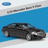 Welly 1/24 Mercedes Benz S-Class S500 Alloy Car Model Diecast Metal Toy Vehicles Car Model High Simulation Collection Kids Gifts