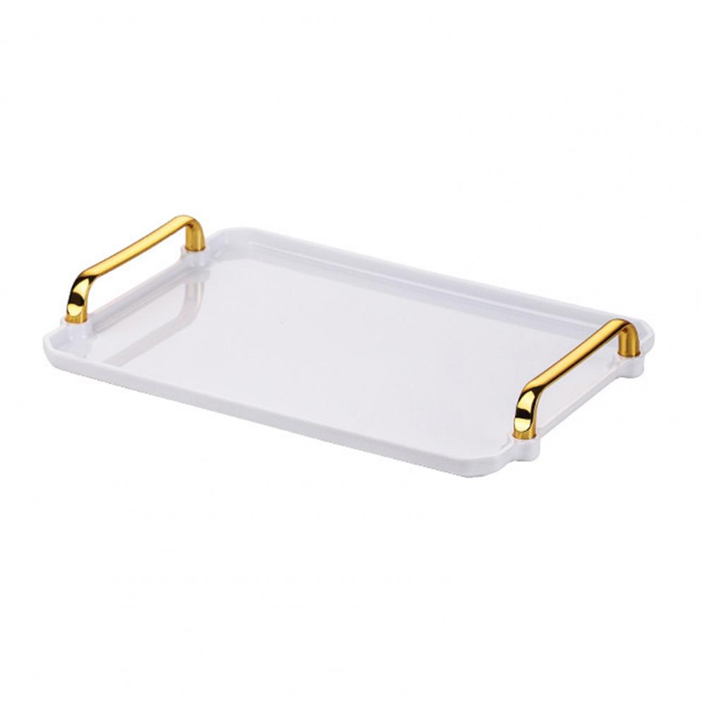 Chic Serving Tray Solid Color Appetizer Tray No Burrs Thicken Comfortable Grip Utility Dessert Tray