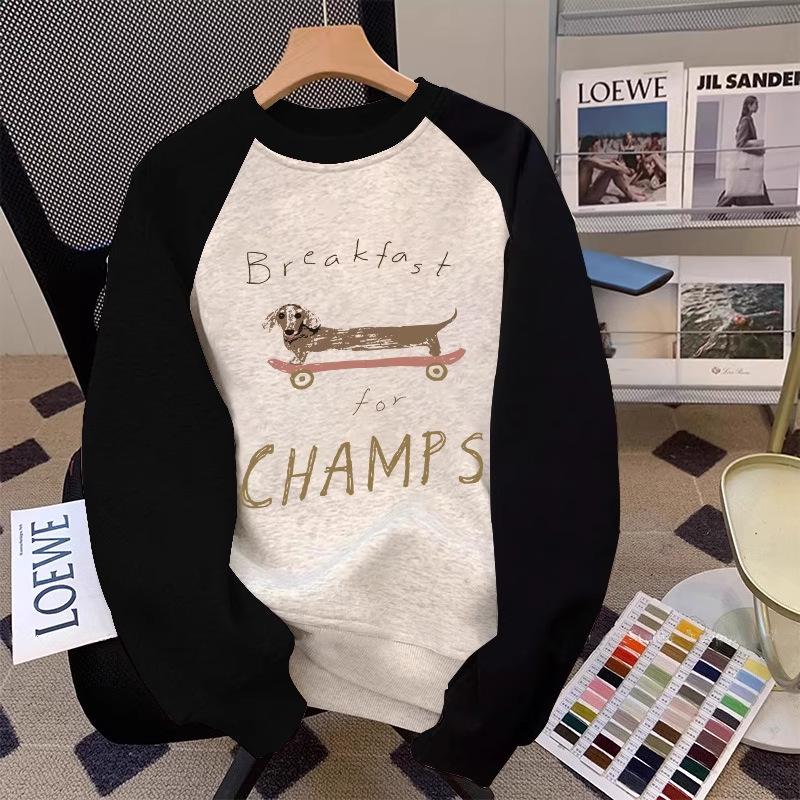 

High-End Women s Oversized Color-Block Raglan Sweatshirt - Plus Size Slimming Jacket XXL