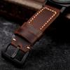 Handgjort Läderarmband 20 22 24 26MM Det Första Lagret av Nötskinn Viks Dubbelt För Att Skapa ett Kaffefärgat Armband