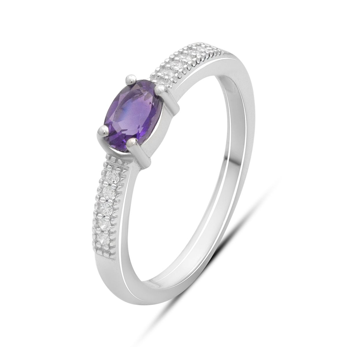 

Срібний перстень з натуральним аметистом 0.477ct, вага виробу 1,93 гр (2179306) 18 аметист