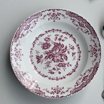 ZISIZ Rose Flower Ceramic Plate Set