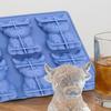 Mini Forma de Gelo de Vaca das Terras Altas Bandeja de Gelo de Silicone Flexível de Grau Alimentício Fácil de Desenformar Reutilizável Fabricante de Cubos de Gelo em Forma de Vaca 3D para Whiskey Cocktails